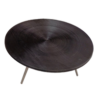 ZEN COFFEE TABLE METAL BLACK WOOD SILVER 91x91xH40cm IN