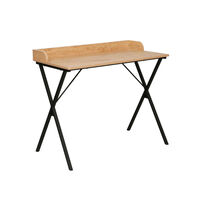QUICK DESK MELAMINE NATURAL BLACK 90x50xH79cm E1 P