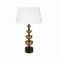 NIELS LAMP TABLE ALUMINIUM FABRIC GOLD ANTIQUE BLA