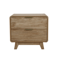 OVAL NIGHTSTAND 2DRAWERS CHIPBOARD WITH MELAMINE CARTA NATURAL E1 PRC