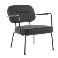 PRISLEY ARMCHAIR FABRIC BLACK METAL BLACK PRC