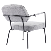 PRISLEY ARMCHAIR FABRIC GREY LIGHT METAL BLACK PRC