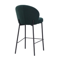 LUNE STOOL BAR FABRIC GREEN DARK METAL BLACK PRC