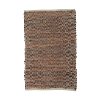 ROMBO CARPET LEATHER BROWN BEIGE 60x90cm IN