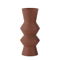 FORMAS VASE ALUMINIUM TERRACOTTA 14x14xH33cm IN