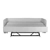 ISLAND SOFA 3SEAT REMOVABLE COVER WITH MECHANISM AND 2 MATTRESS EASY CLEAN FABRIC GREY LIGHT POLO1321 E1 GR