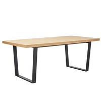 VILLE TABLE MELAMINE NATURAL OAK MELAMINE BLACK 200x100x76 E1