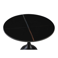 VOLCANO SIDE TABLE CERAMIC BLACK WITH MARBLE PATTE