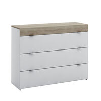 MY BOX COMMODE 3DRAWERS MELAMINE SONOMA DARK WHITE HIGH GLOSS E1 EU