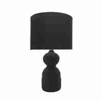 MOA LAMP TABLE CERAMIC FABRIC BLACK BLACK 11x11xH4