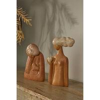 CHEVEU PINK 2 DECO FIGURE POLYRESIN TERRACOTTA GRE