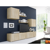 LOVIS WALL UNIT MELAMINE SONOMA 240x42xH200cm E1 EU