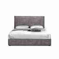 DOMUS HEADBOARD AND BASE FABRIC SOLID WOOD PINE SILVER GREY CHIPBOARD E1 GR
