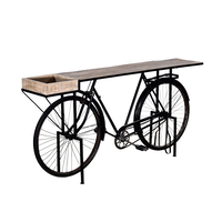 CYCLING CONSOLE METAL NATURAL WOOD MANGO BLACK 183x36xH84cm IN