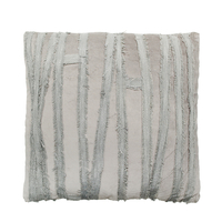 SILVER STRIPES DECOR CUSHION FABRIC GREY 50x50xH10