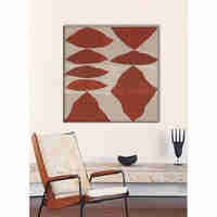 SHAYE TERRA PAINTING DECORATIVE 100x100x5 CANVAS BEIGE REDDISH BROWN WOOD NATURAL