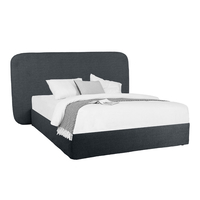 OVAL BED WITHOUT STORAGE (FOR MATTRESS 160x200cm) FABRIC ANTRACITE FABRIC E1 EU
