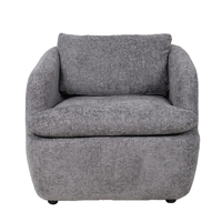 SQUARE ARMCHAIR FABRIC GREY DARK PRC