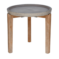 ORRIN COFFEE TABLE CEMENT BROWN WOOD NATURAL 53x53
