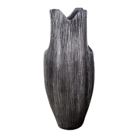 BAJAN VASE ALUMINIUM SILVER ANTIQUE 19,5x14xH46cm