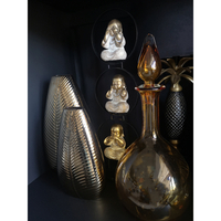 TAROAN BOTILIA WITH LID GLASS YELLOW 22x22xH38cm P