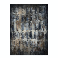 TERRYN PAINTING DECORATIVE 90x120x4 CANVAS BLUE GREY BROWN BEIGE WOOD