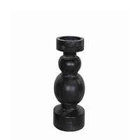PIERRE CANDLE HOLDER WOOD BLACK D12xH20cm PRC