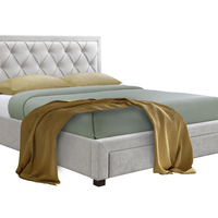 NOBLE BED (FOR MATTRESS 160x200cm) FABRIC GREY LIGHT E1 MY