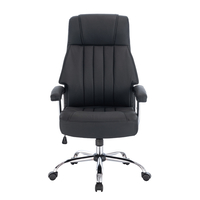EXECUTIVE CHAIR DESK FABRIC BLACK METAL CHROME 65x