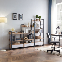 TRILOGY BOOKCASE MELAMINE NATURAL BLACK 70x30xH90c