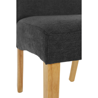 BRIDGE CHAIR FABRIC GREY DARK WOOD PINE NATURAL PR