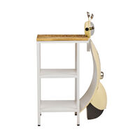 MINI VESPA SIDE TABLE WITH SHELVES METAL CREAM WHITE NATURAL 61x45xH88cm IN