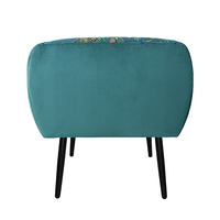 STAGI ARMCHAIR FABRIC PETROL WITH PATTERN WOOD BLACK PRC