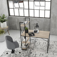 PROGRESS DESK BOOKCASE CHIPBOARD WITH MELAMINE SONOMA BLACK 120x64xH120cm E1 PRC