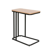 LAMDA SIDE TABLE MELAMINE NATURAL BLACK METAL 50x3
