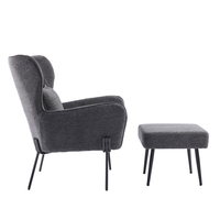 CHILLOUT ARMCHAIR FABRIC GREY DARK METAL BLACK PRC