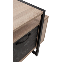 WAGON TV STAND MELAMINE SONOMA BLACK STONE METAL 150x40xH60cm E1 TR