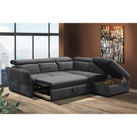 MONSERAT SOFA BED CORNER RIGHT EASY CLEAN FABRIC ANTHRACITE E1 EU