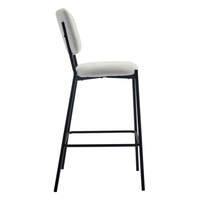 NATURE STOOL BAR FABRIC WHITE METAL BLACK E1 PRC