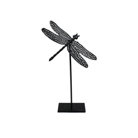 LIBELLULA DECO INSECT ALUMINIUM BLACK 32x24xH54,5c