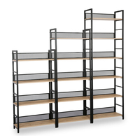 NEST BOOKCASE MELAMINE NATURAL BLACK 60x28xH121cm