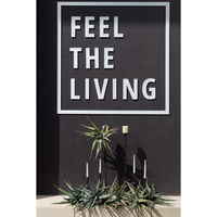 LINE CANDLE HOLDER ALUMINIUM BLACK D13xH89cm IN