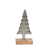 XMAS WINT TREE ALUMINIUM WOOD MANGO SILVER NATURAL