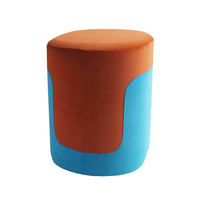 PACKMAN STOOL FABRIC REDDISH BROWN BLUE E1 PRC