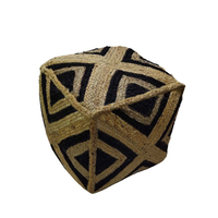 JUTTA POUF JUTE NATURAL BLACK IN