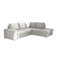 EDDI SOFA BED CORNER RIGHT EASY CLEAN FABRIC CREAM E1 EU