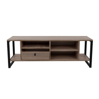 SPACE TV STAND 2SHELVES1DRAWER MELAMINE SONOMA BLACK METAL 120x35xH45cm E1 TR