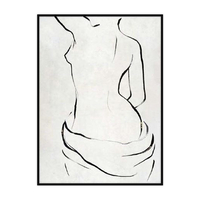FIGURA PAINTING CANVAS WHITE BLACK WOOD 60x90xH4,5