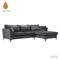 FOREVER SOFA CORNER RIGHT EASY CLEAN FABRIC GREY Velvet 93 EU