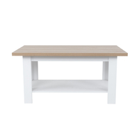 COTTAGE COFFEE TABLE MELAMINE WHITE NATURAL MDF 110x60xH53cm E1 PRC
